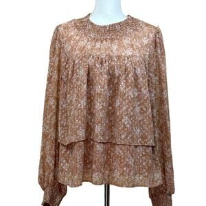 Allie Rose babydoll top, large, blush, cottagecore, bohemian, fairycore, floral